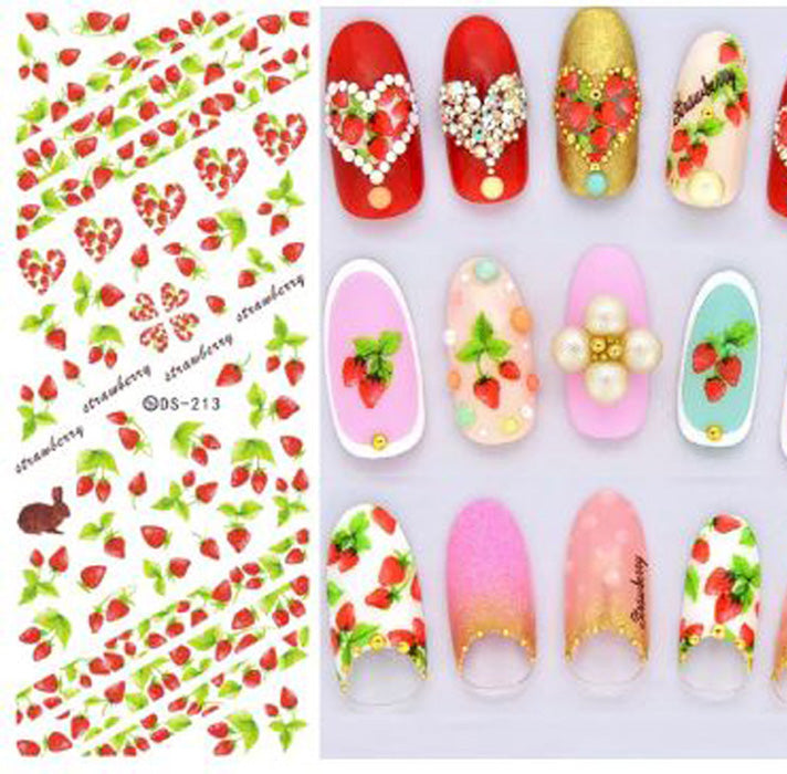 Strawberry + Rabbit Nail Decals, so cute.