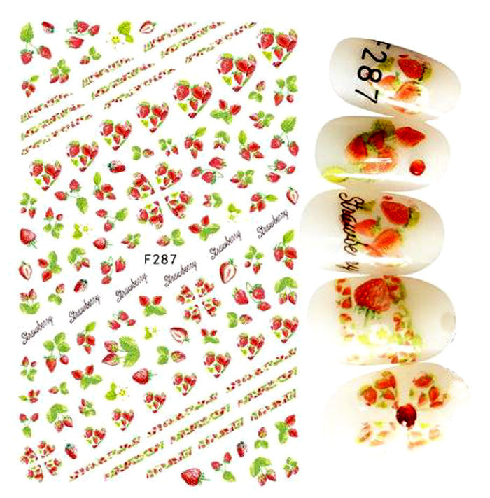 Self-Adhesive Strawberry Nail Stickers. So many strawberries! Gorgeous nail stickers, and so easy to use.