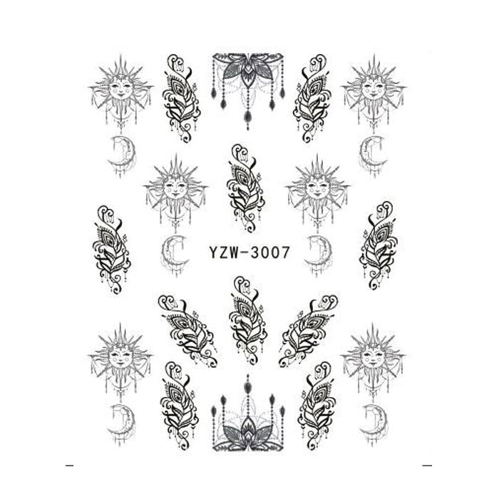 Sun + Moon Nail Water Decals, beautiful.