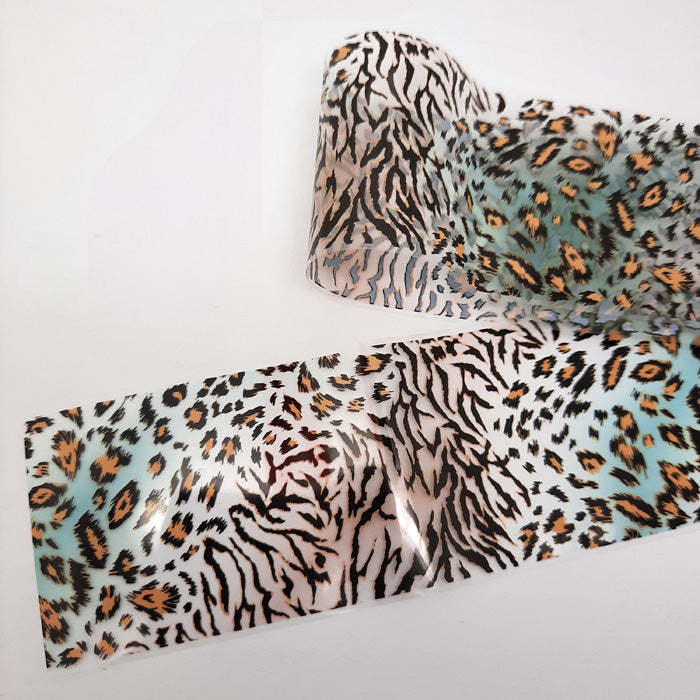 Swirly Animal Print Nail Transfer Foil. A beautiful and very popular nail foil. Clear backing.