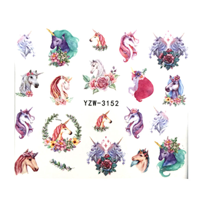 Unicorn Nail Art Water Decals, beautiful designs.