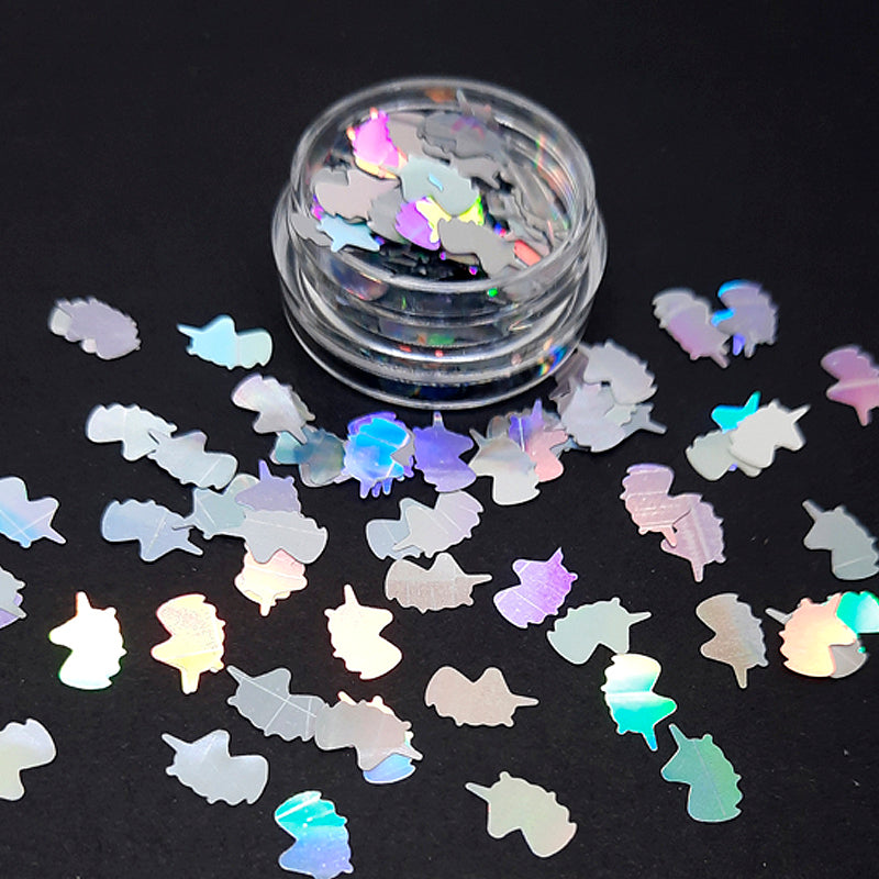 Unicorn Nail Glitter Silver Holo, beautiful shiny Unicorns.
