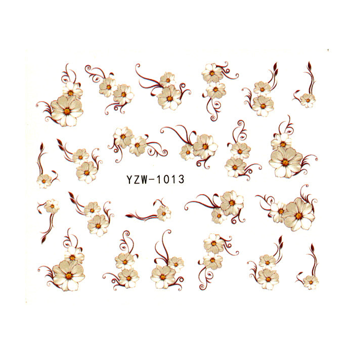 White Flowers Nail Water Decals, beautiful.