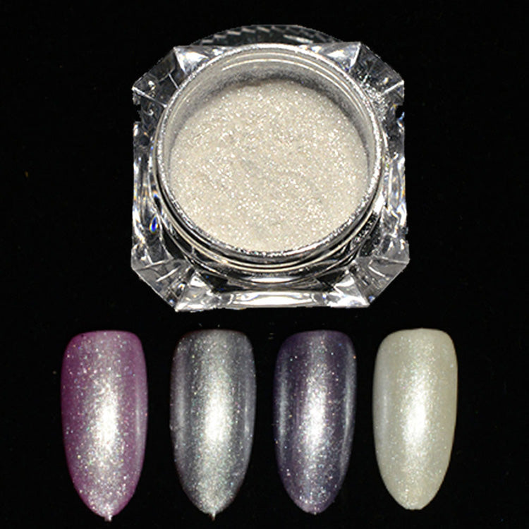 Poudre pailletée pour ongles White Pearl