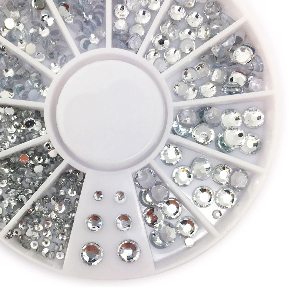 Clear Nail Rhinestone Half Rounds