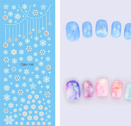 Xmas Baubles + Snowflake Nail Decals