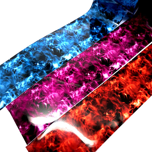 Flame Nail Art Foil, Orange, Blue, Pink