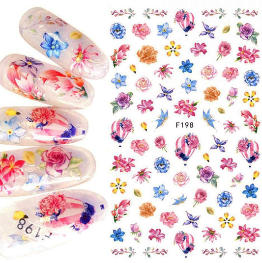 Flowers + Balloons Nail Stickers