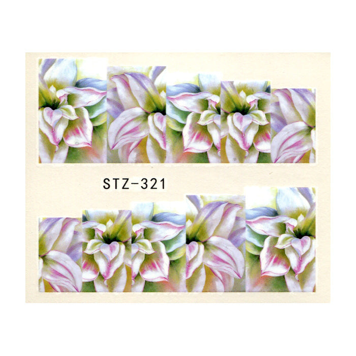 Large Lily Water Decal Nail Stickers