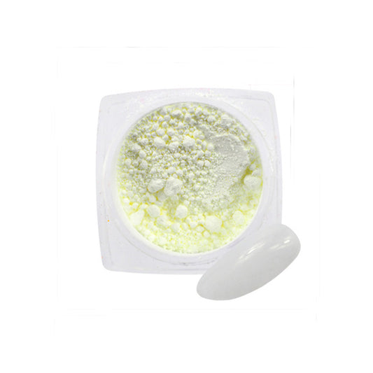 Neon Nail Pigment Powder, White.

How to use:

Apply a base coat, and cure it for 30 seconds under a manicure lamp
Use the applicator to tap on the powder
Gently buff the powder into your nail using the applicator, the more powder you apply, the deeper the colour
Apply a protective no-wipe UV top coat