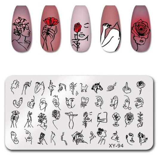 Abstract Woman Nail Stamping Plate