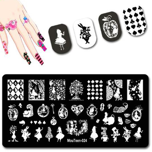 Alice in Wonderland Nail Stamping Plate