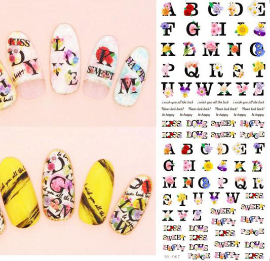 Alphabet Letters Nail Water Decals