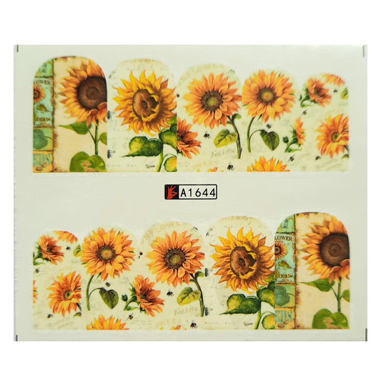 Antique Sunflowers Nail Water Decals