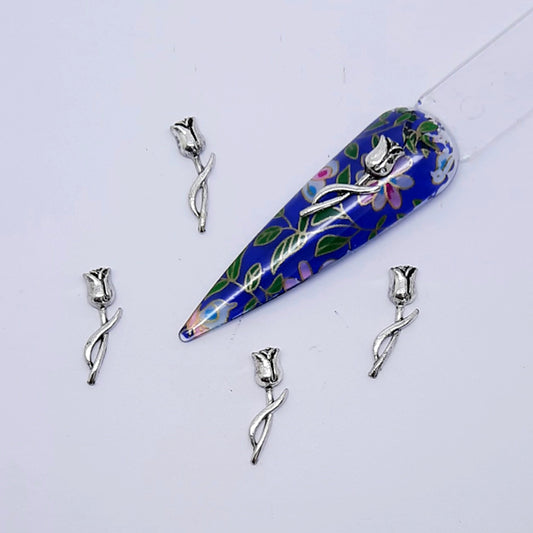 Art Deco Roses Nail Charms x 4