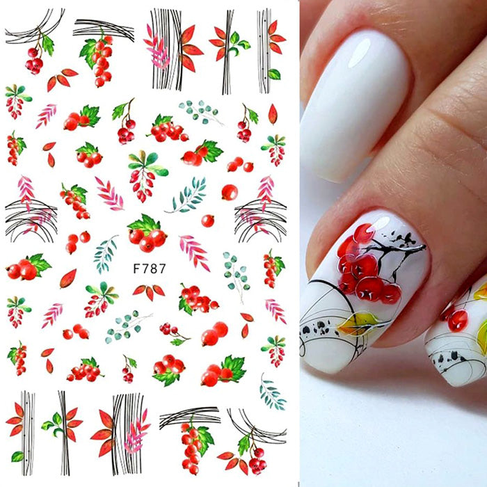 Leaves + Berries Nail Stickers