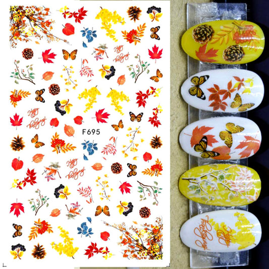 Autumn Leaves + Butterflies Nail Stickers