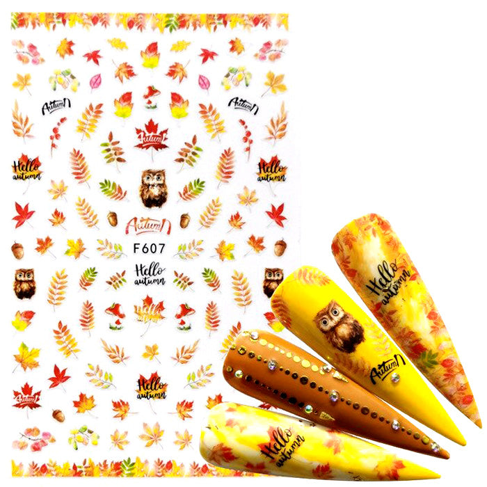 Autumn Leaves + Owls Stickers