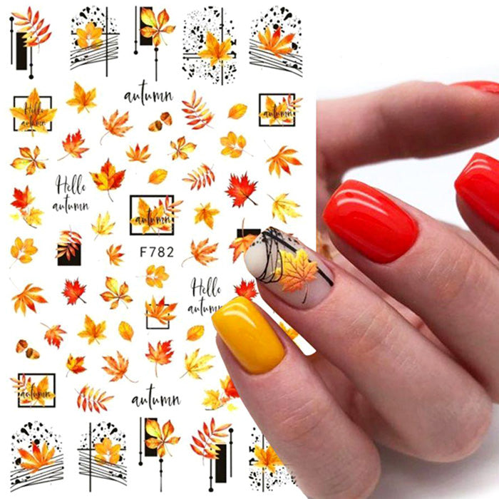 Autumn Maple Leaves Nail Stickers