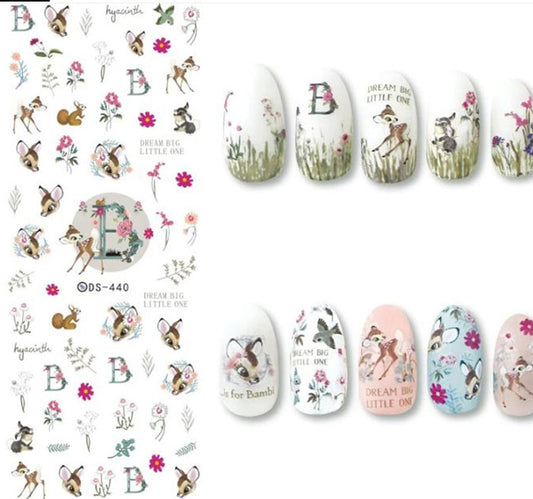 Cute Bambi Nail Water Decals