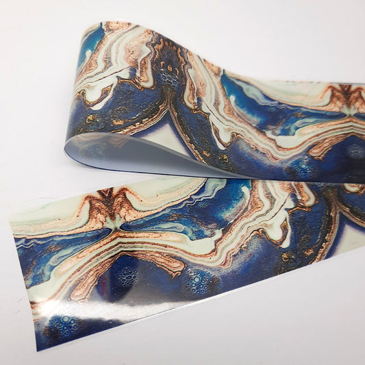 Beautiful Blue Marbled Nail Foil