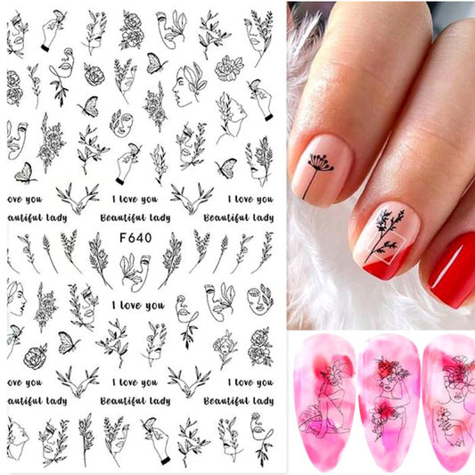 Beautiful Lady Nail Stickers