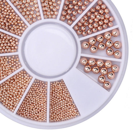 Metallic Rose Gold Nail Caviar Beads