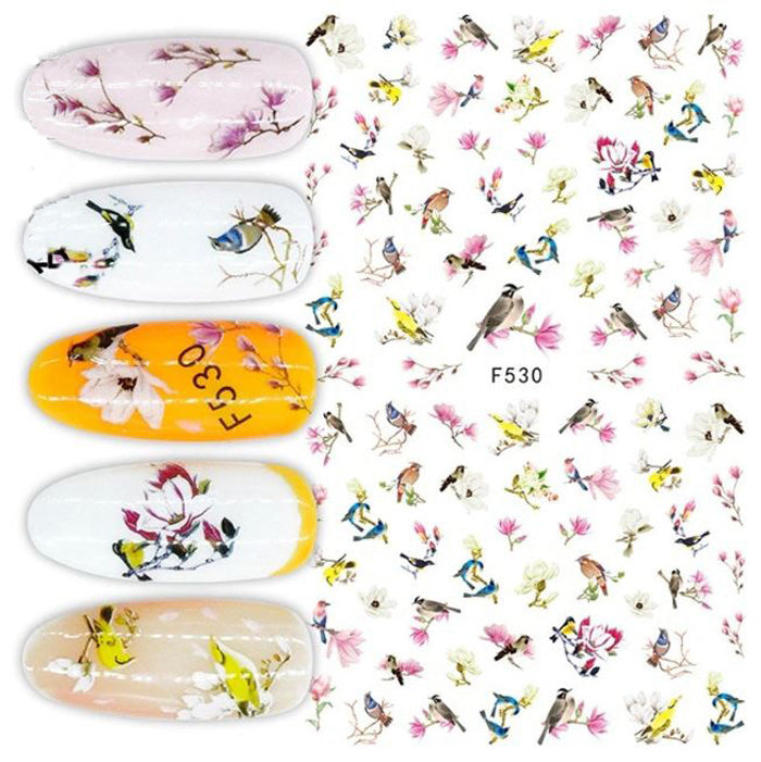 Self Adhesive Wild Bird Nail Stickers