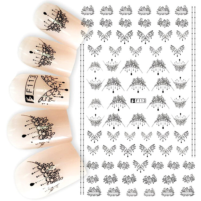 Black Necklace Nail Stickers