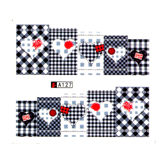 Checked Love Heart Decals