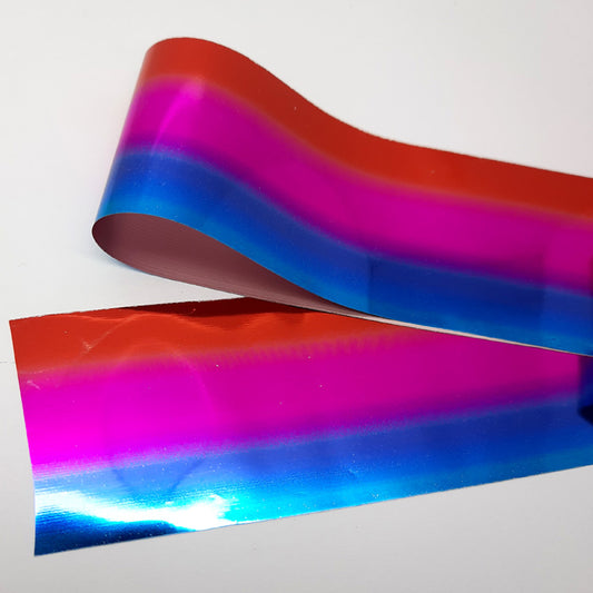 Red, Blue, Pink Ombre Nail Foil. A&nbsp; gorgeous metallic nail foil in bright colours, and so easy to transfer.

Supplied in 4cm x 100cm lengths.