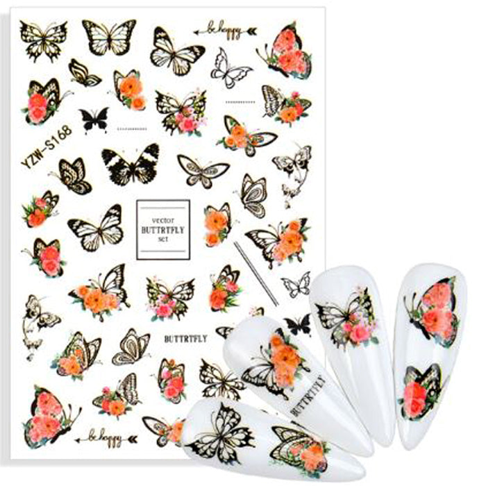 Autocollants pour ongles Be Happy Butterfly