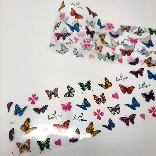 Butterflies + Pink Flowers Foil