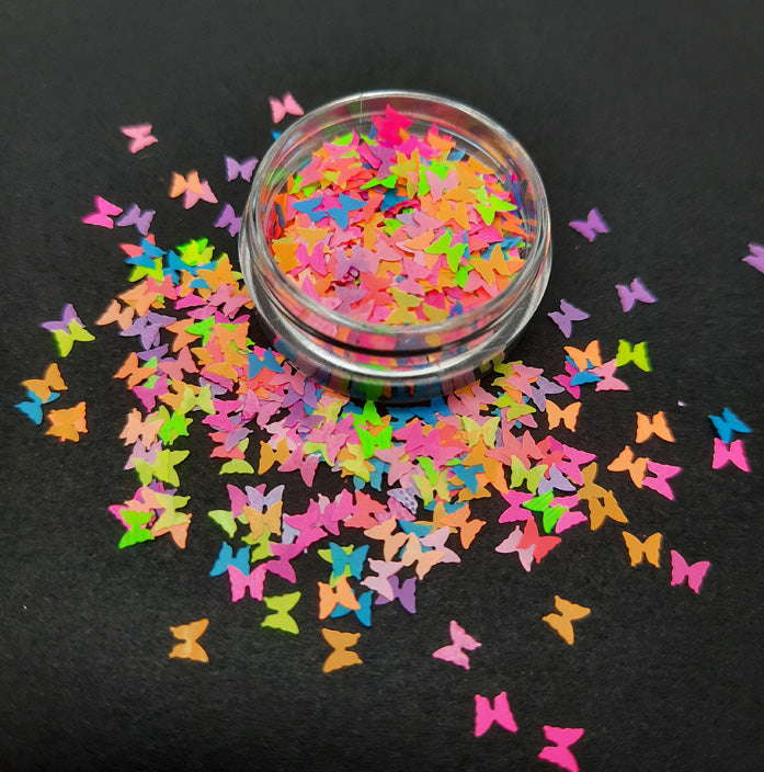 Butterfly Nail Glitter Bright Neon