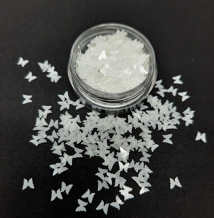 Butterfly Nail Glitter, Pure White