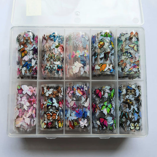 The most beautiful butterfly designs on these nail foils, and all in a handy storage case.