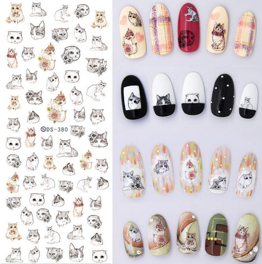 Cat Nail Water Decal Stickers