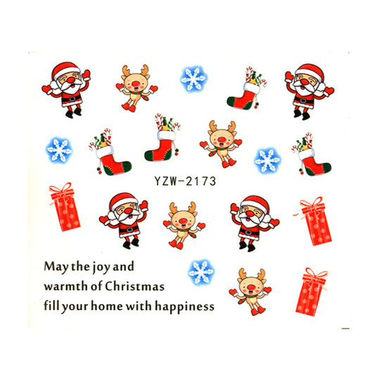 Cute Christmas Nail Water Decals