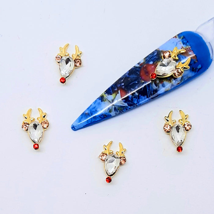 Christmas Rudolph Nail Charms x 4