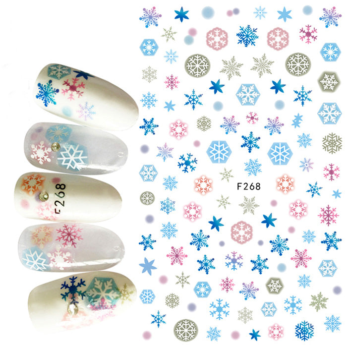 Christmas Colourful Snowflake Nail Stickers