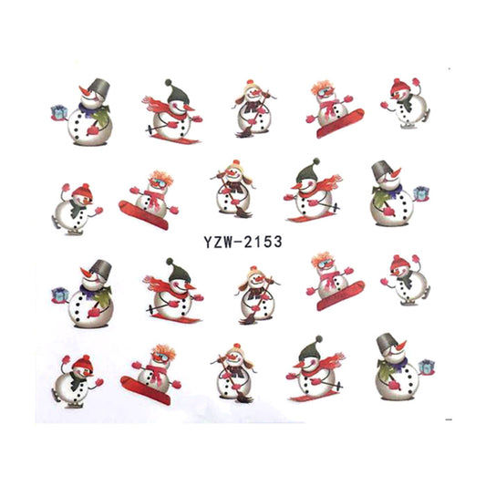 Cute Christmas Snowman Nail Decals