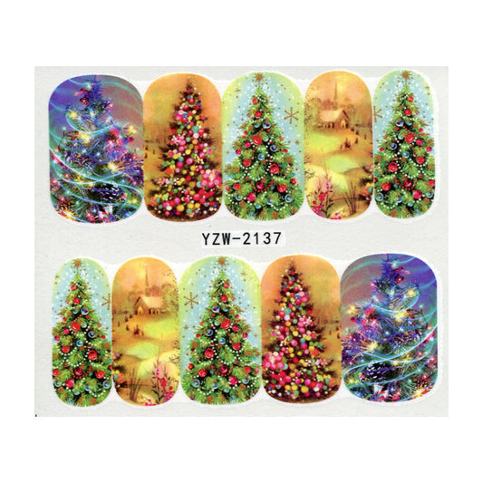 Christmas Tree Nail Water Decals