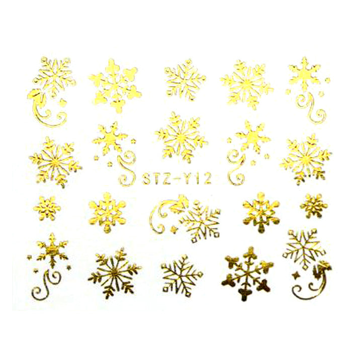 Gold or Silver Nail Art Christmas Decals