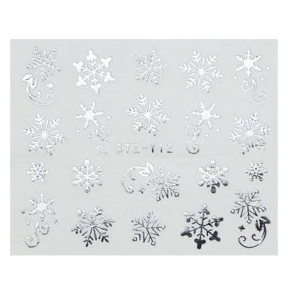 Gold or Silver Nail Art Christmas Decals