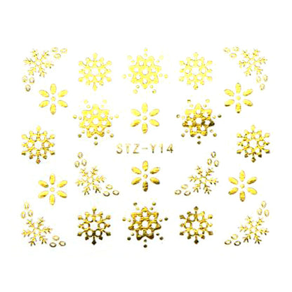 Gold or Silver Nail Art Christmas Decals