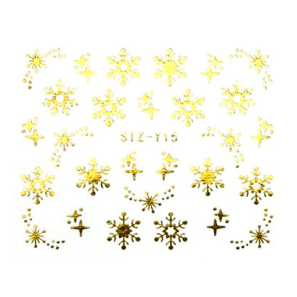 Gold or Silver Nail Art Christmas Decals