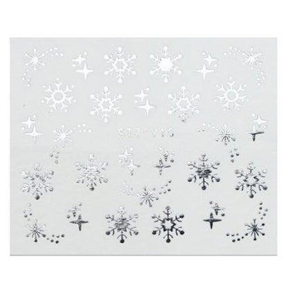 Gold or Silver Nail Art Christmas Decals