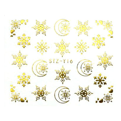 Gold or Silver Nail Art Christmas Decals