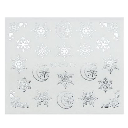 Gold or Silver Nail Art Christmas Decals