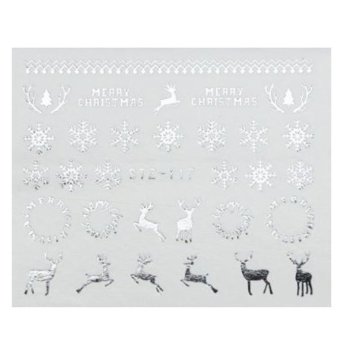 Gold or Silver Nail Art Christmas Decals